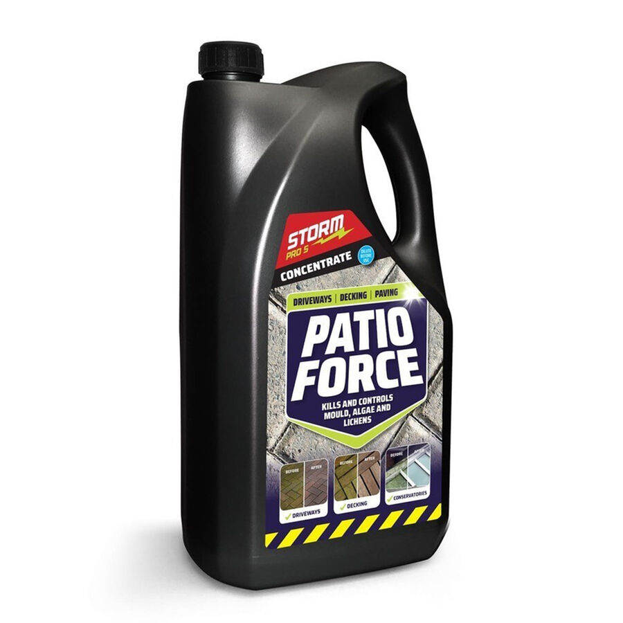 5L Patio Force Concentrate Cleaner - Decking, Concrete, Greenhouses, Conservatory, Driveways, Patio Furniture.