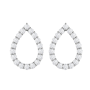 950 Platinum  White Diamond  Earring 1.01 ct,  Platinum Wt. 3.99 Gms  1.010  Ct.