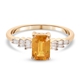 9K Yellow Gold AA Yellow Sapphire and Diamond Ring 1.36 Ct.