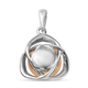 Golden South Sea Pearl Pendant in Platinum Overlay Sterling Silver