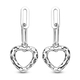 RACHEL GALLEY Amore Collection - Rhodium Overlay Sterling Silver Heart Paperclip Earrings (With Push