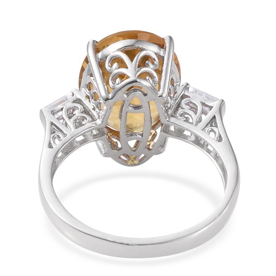 Marialite (Ovl 8.00 Ct), Natural Cambodian Zircon Ring in Platinum Overlay Sterling Silver 8.250 Ct.