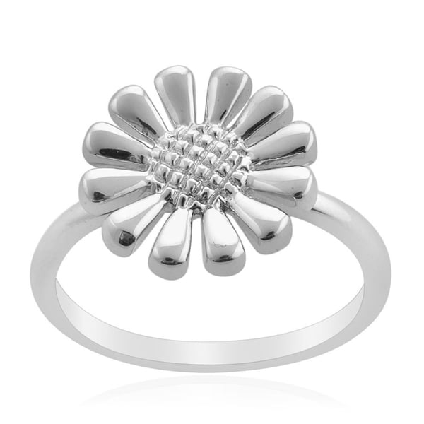 RACHEL GALLEY Floral Ring in Rhodium Plated Sterling Silver