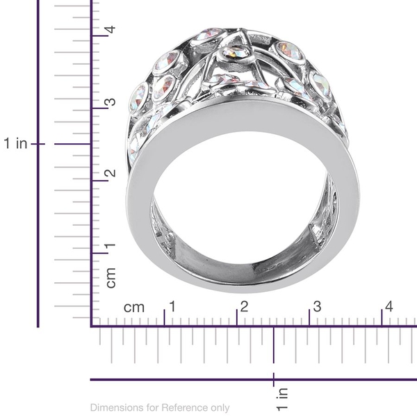 - AB Crystal (Rnd) Ring in Platinum Overlay Sterling Silver 1.400 Ct.