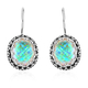 Sajen Silver Cultural Flair Collection - Quartz Doublet Simulated Opal White Earrings in Rhodium Overlay Sterling Silver 6.0 Ct