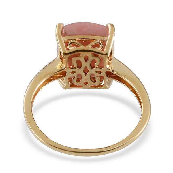 Peruvian Pink Opal (Cush) Solitaire Ring in Yellow Gold Overlay Sterling Silver 5.000 Ct.