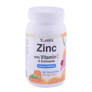 YumVs: Zinc with Vitamin C & Echinacea & Rose Hips Gummies - Orange Flavour (60 gummies)
