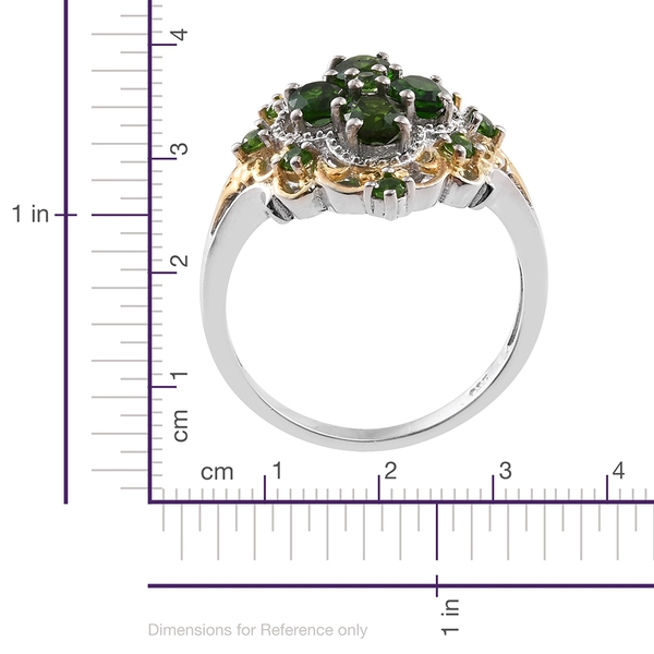 Chrome Diopside (Ovl) Ring in Platinum and Yellow Gold Overlay Sterling Silver 1.750 Ct.