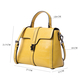 Sencillez Croc Embossed 100% Genuine Leather Convertible Bag in Yellow (22x26x10 Cm)