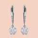 9K White Gold SGL Certified Diamond (I3/GH) Pressure Set Floral Lever Back Earrings 0.50 Ct.