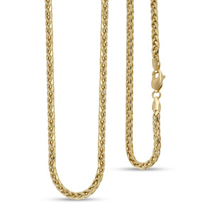 One Time Close Out Deal- Italian Made- 9K Yellow Gold Spiga Necklace (Size - 24) With Lobster Clasp,
