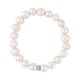 White Freshwater Pearl Stretchable Bracelet (Size 7) in  Sterling Silver