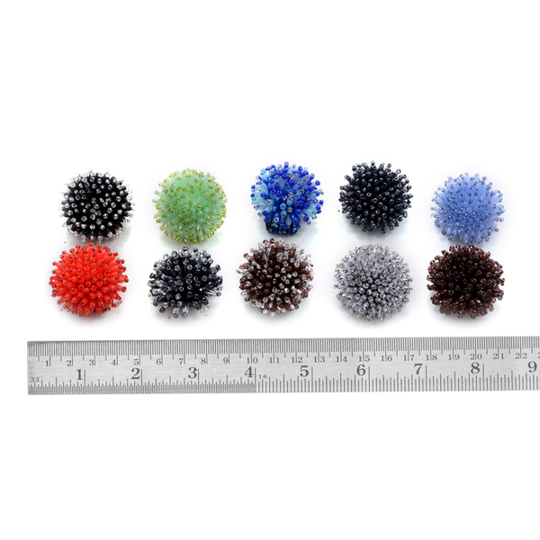 Set of 10 - Royal Bali Collection Multi Colour Seed Bead Ring (Stretchable)