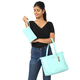 Union Code 100% Genuine Leather Ice Green Pattern Tote Bag and RFID Wristlet/Clutch Bag