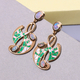 Ethiopian Welo Opal Enamelled Earrings (with Push Back) in Yellow Gold Overlay Sterling Silver 1.21 Ct, Silver Wt. 7.00 Gms