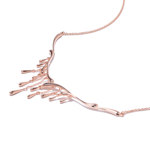 LucyQ Drip Necklace in Rose Gold Plated Sterling Silver 20 Inch with Extender