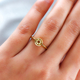 Citrine Solitaire Ring in 14K Gold Overlay Sterling Silver
