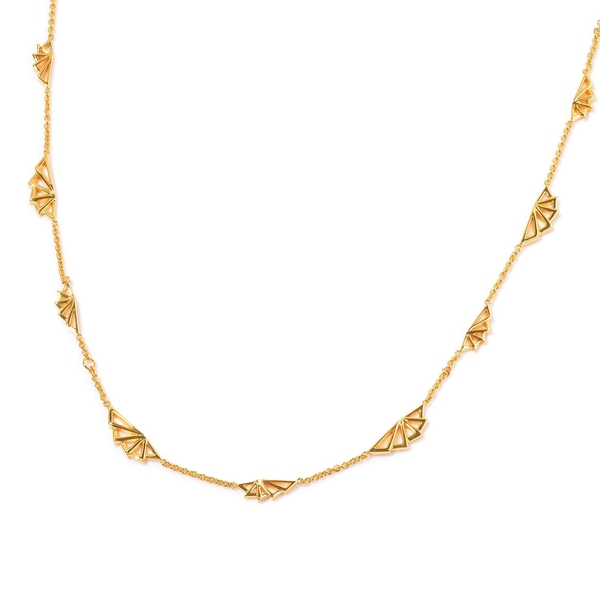 LucyQ Art Deco Necklace (Size 32) in Yellow Gold Overlay Sterling Silver 22.81 Gms.