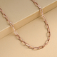 One Time Close Out Deal- Rose Gold Overlay Sterling Silver Paperclip Necklace (Size - 24) With T-Bar Clasp
