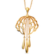 LucyQ Angel Wing Collection - 18K Vermeil Yellow Gold Overlay Sterling Silver Pendant with Chain (Si