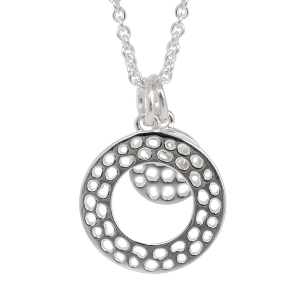 RACHEL GALLEY Sterling Silver Memento Disc Pendant With Chain (Size 20), Silver wt 8.70 Gms.