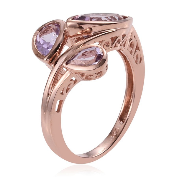 Rose De France Amethyst (Mrq 1.50 Ct) Ring in Rose Gold Overlay Sterling Silver 2.500 Ct.