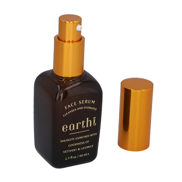 Shungite Enriched Earthi Grape Seed & Saffron Hydrating Cream with Shungite with Complementary Vetiver and Licorice serum (100ml+50ml)