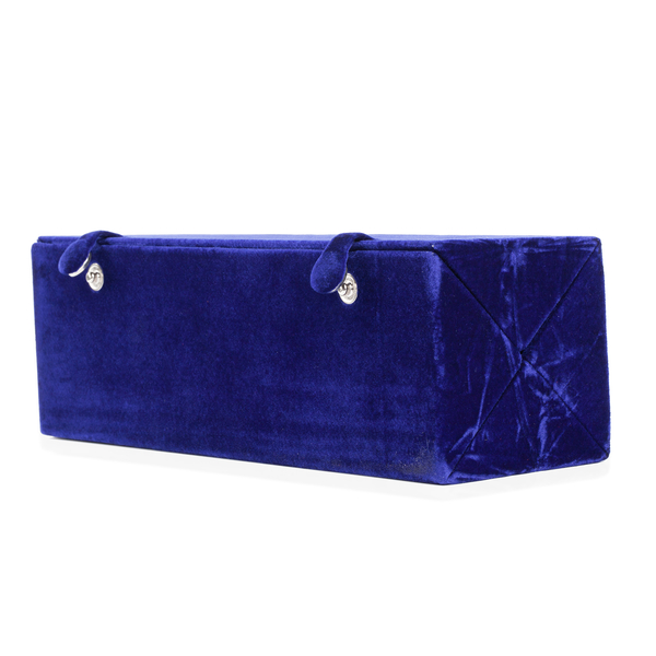 Handmade Velvet Ring Folder Boxe - Blue