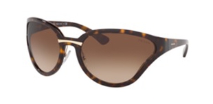 PRADA Ladies Brown Tortoise Wrap Sunglasses