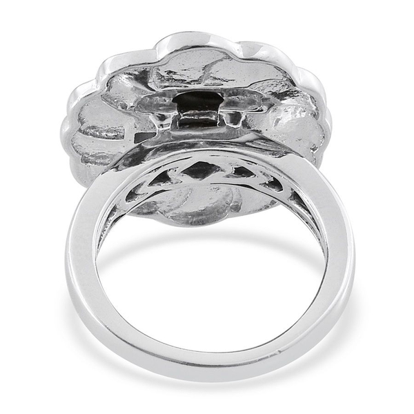 Goldenite (Ovl) Solitaire Ring in Platinum Overlay Sterling Silver 1.750 Ct. Silver wt 7.88 Gms.