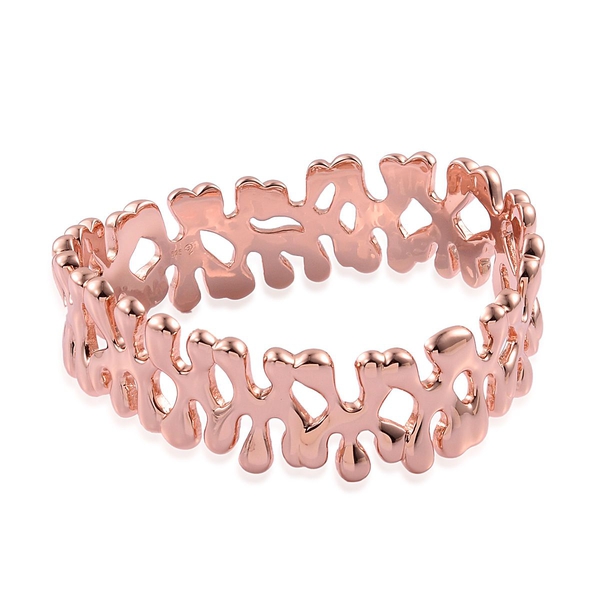 LucyQ Splat Bangle in Rose Gold Overlay Sterling Silver (Size 7.5 / Medium), Silver wt 66.49 Gms.