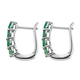 Socoto Emerald Hoop Earrings in Platinum Overlay Sterling Silver 1.27 Ct.