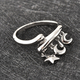 LucyQ 3D Star Collection - Rhodium Overlay Sterling Silver Ring