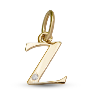 9K Yellow Gold Diamond Initial Z Pendant
