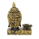 Decorative Lotus Buddha Head Candlestick Holder (Size 16x12x7 Cm) - Black & Gold