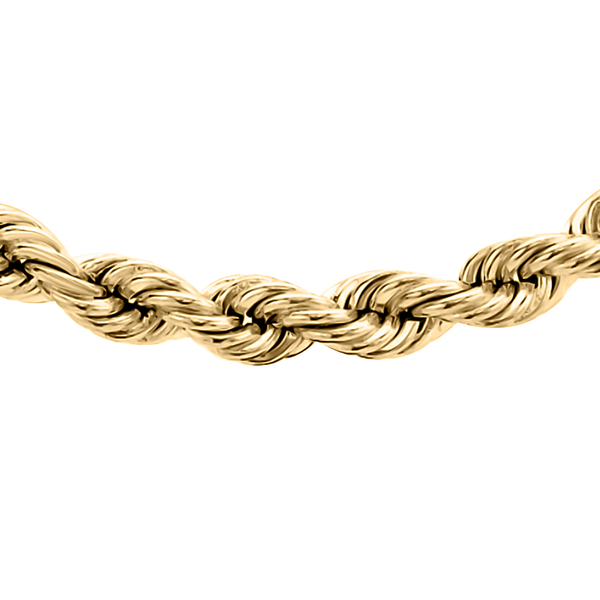Hatton Garden Close Out Deal -9K Yellow Gold Rope Necklace (Size - 30 ) with Spring Ring Clasp, Gold