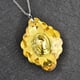 Simulated Yellow Sapphire Pendant with Chain (Size 24) in Stainless Steel
