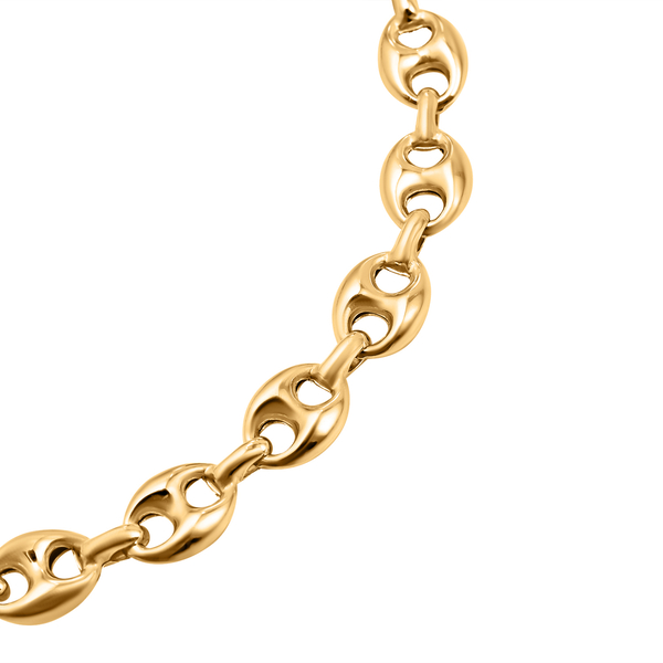 Italian Made- 9K Yellow Gold Mariner Bracelet (Size 8.5) with Lobster Clasp, Gold Wt 8.50 Gms