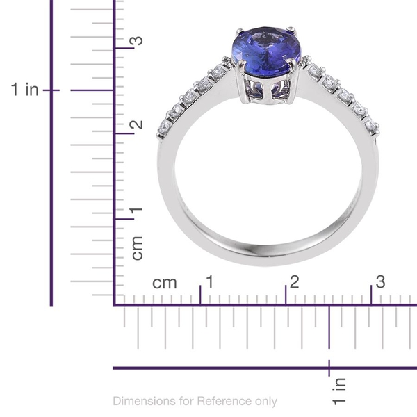 RHAPSODY 950 Platinum 2 Carat AAAA Tanzanite Shoulder Set Ring With Diamond VS E-F