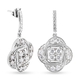 Lustro Stella - Platinum Overlay Sterling Silver Earrings (with Push Back) Made with Finest CZ 5.760 Ct, Silver Wt 6.00 Gms