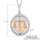 Natural Cambodian Zircon Zodiac-Libra Pendant with Chain (Size 20) in Yellow Gold and Platinum Overlay Sterling Silver, Silver wt. 6.80 Gms