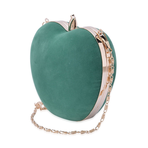Amour Velvet Apple Clutch With Removable Golden Chain (Size 58x13x12.5 Cm)