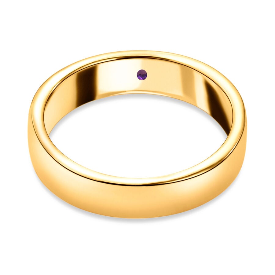 Amethyst Band Ring in 14K Gold Overlay Sterling Silver