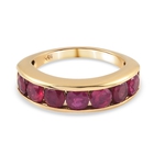 African Ruby (FF) Band Ring (Size R) in 14K Gold Overlay Sterling Silver 2.67 Ct.