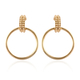 Sunday Child - Yellow Gold Overlay Sterling Silver Circle Earrings (with Push Back), Silver Wt. 8.00
