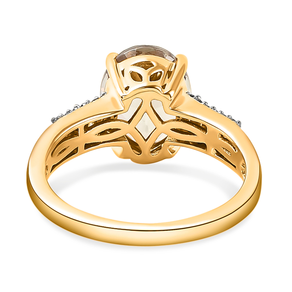 ILIANA 18K Yellow Gold AAA Turkizite and Diamond (SI/G-H) Ring 3.15 Ct.