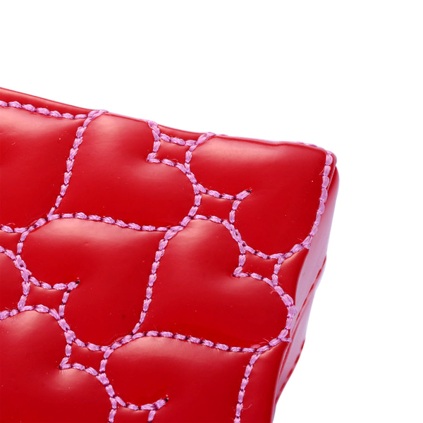 Red Heart Shape 2 Layer Jewellery Box (Size 13x13x8 Cm)