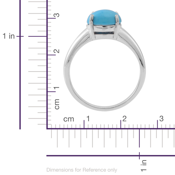 Arizona Sleeping Beauty Turquoise (Rnd) Solitaire Ring in Sterling Silver 2.000 Ct.