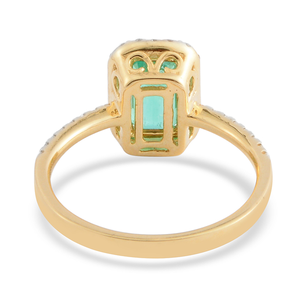 ILIANA 18K Yellow Gold AAAA Boyaca Colombian Emerald (Bgt) Diamond (SI/G-H) Ring 1.820 Ct.