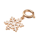 Christmas Snow Flower Enamelled Charm in Yellow Gold Tone